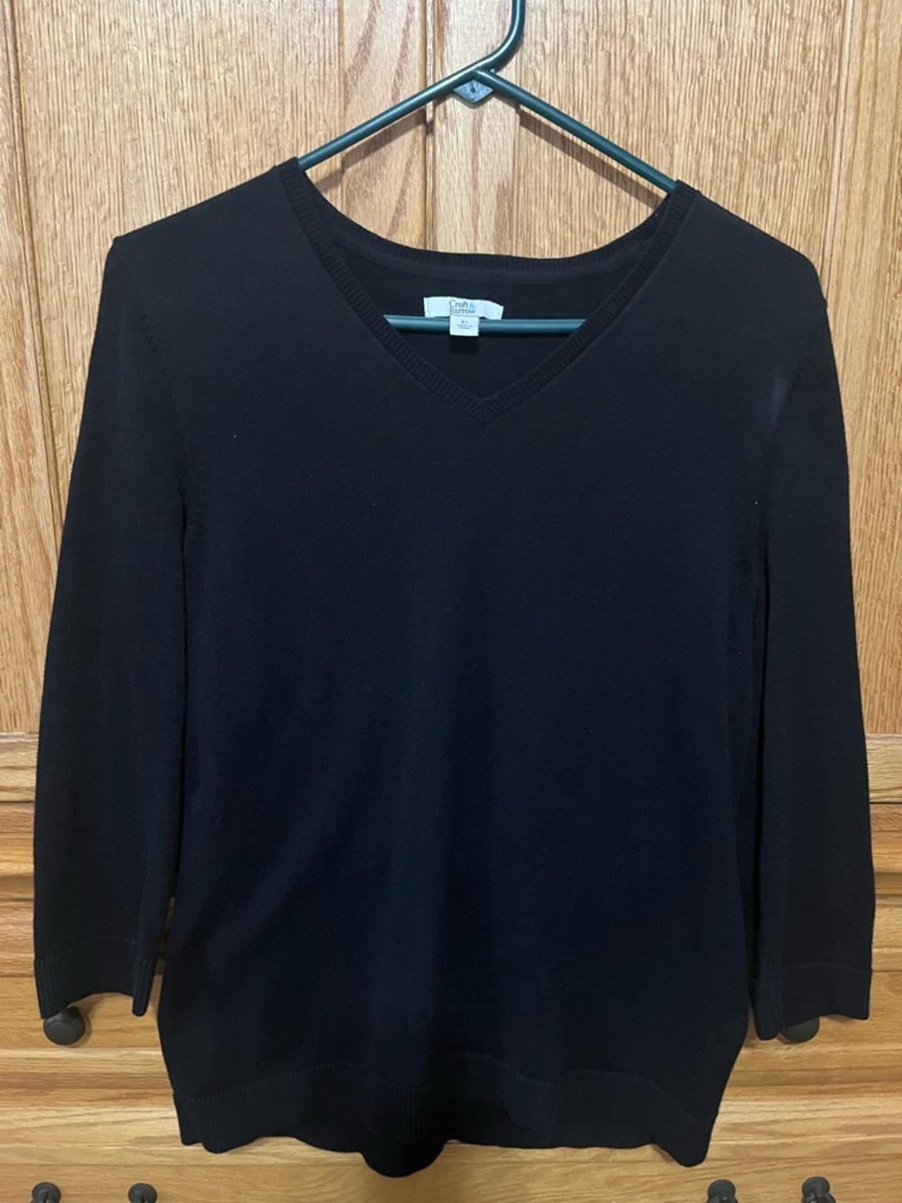 Croft & Barrow Classic Black V-Neck Sweater